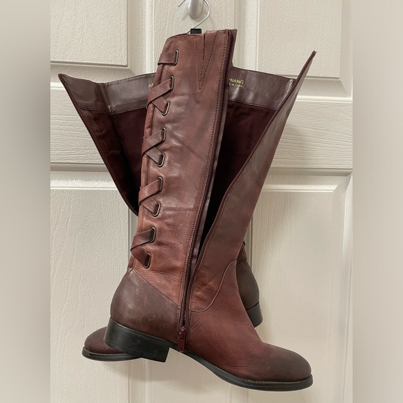 Arturo Chiang Knee High Riding Boots Size 10M Burgundy 16” - Picture 6 of 11